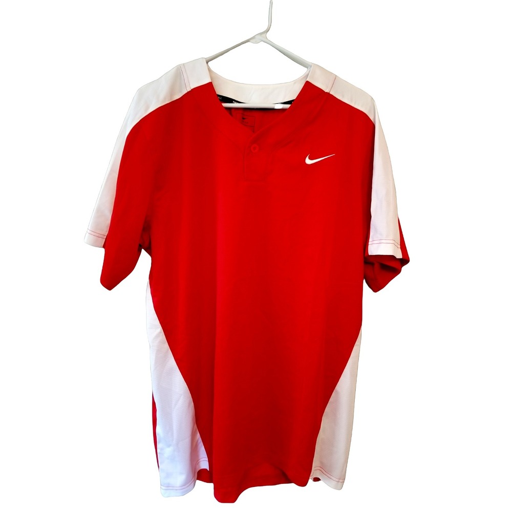 Nike Baseball Men's Jersey Size Large Redwhite ‎ PIT TO PIT 23 IN,NWT